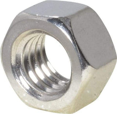 Value Collection - 3/8-16 UNC Stainless Steel Right Hand Hex Nut - 9/16" Across Flats, 21/64" High, Uncoated - Exact Industrial Supply