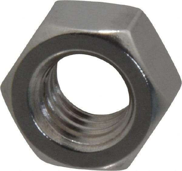 Value Collection - 7/16-14 UNC Stainless Steel Right Hand Hex Nut - 11/16" Across Flats, 3/8" High, Uncoated - Exact Industrial Supply