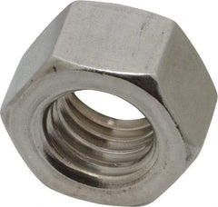 Value Collection - 1/2-13 UNC Stainless Steel Right Hand Hex Nut - 3/4" Across Flats, 7/16" High, Uncoated - Exact Industrial Supply