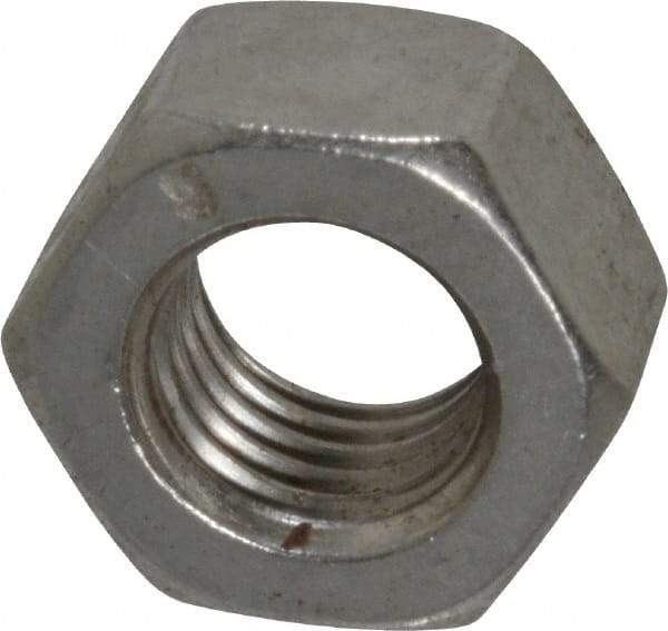 Value Collection - 5/16-24 UNF Stainless Steel Right Hand Hex Nut - 1/2" Across Flats, 17/64" High, Uncoated - Exact Industrial Supply
