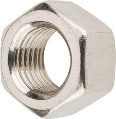 Value Collection - 3/8-24 UNF Stainless Steel Right Hand Hex Nut - 9/16" Across Flats, 21/64" High, Uncoated - Exact Industrial Supply