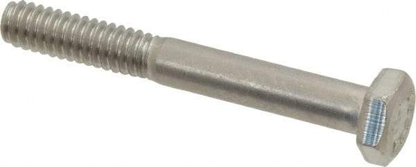 Value Collection - 1/4-20 UNC, 2" Length Under Head Hex Head Cap Screw - Grade 18-8 Stainless Steel, 7/16" Hex - Exact Industrial Supply