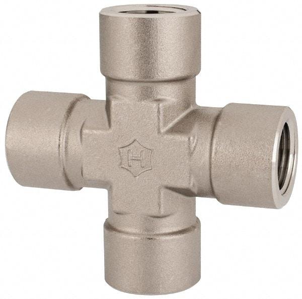 Ham-Let - 1/2" Grade 316 Stainless Steel Pipe Cross - FNPT End Connections, 4,600 psi - Exact Industrial Supply