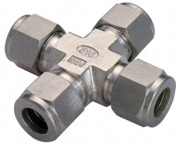 Ham-Let - 1/2" OD, Grade 316Stainless Steel Union Cross - All Comp Ends - Exact Industrial Supply