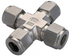Ham-Let - 3/8" OD, Grade 316Stainless Steel Union Cross - All Comp Ends - Exact Industrial Supply