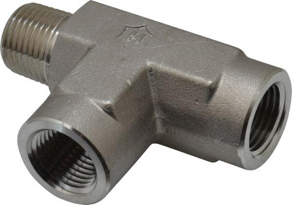 Ham-Let - 1/2" Grade 316 Stainless Steel Pipe Street Tee - MNPT x FNPT x FNPT End Connections, 4,600 psi - Exact Industrial Supply
