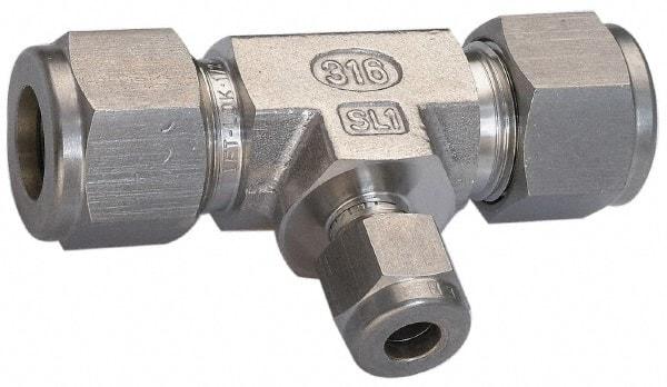 Ham-Let - 3/4 x 3/4 x 3/8" OD, Grade 316Stainless Steel Union Tee - Comp x Comp x Comp Ends - Exact Industrial Supply