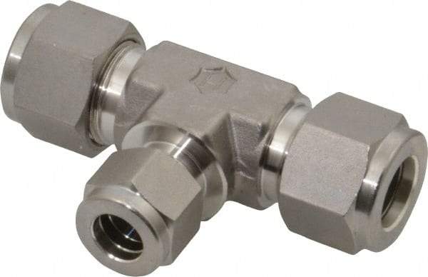 Ham-Let - 1/2 x 1/2 x 3/8" OD, Grade 316Stainless Steel Union Tee - Comp x Comp x Comp Ends - Exact Industrial Supply