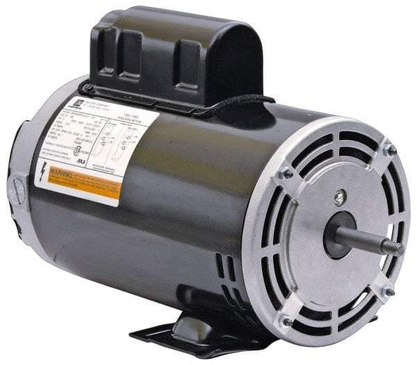 US Motors - 2 hp, ODP Enclosure, Auto Thermal Protection, 3,450 RPM, 230 Volt, 60 Hz, Industrial Electric AC/DC Motor - Size 48 Frame, Thru Bolt with Base Mount, 1 Speed, Ball Bearings, 8.7 Full Load Amps, F Class Insulation, CCW Shaft End - Exact Industrial Supply