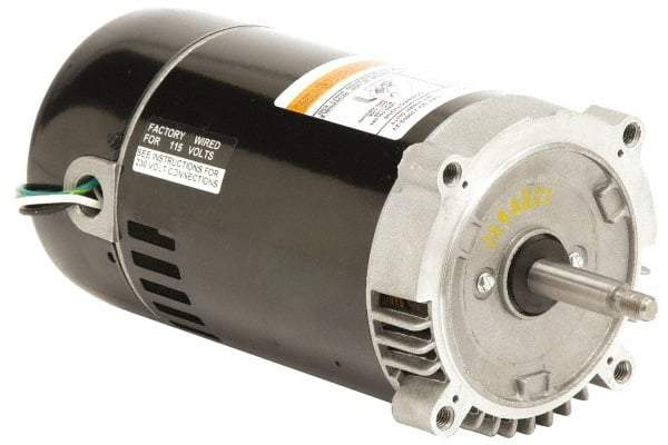 US Motors - 3/4 hp, ODP Enclosure, Auto Thermal Protection, 3,450 RPM, 115/230 Volt, 60 Hz, Industrial Electric AC/DC Motor - Size 56 Frame, C-Face Mount, 1 Speed, Ball Bearings, B Class Insulation, CCW Drive End - Exact Industrial Supply