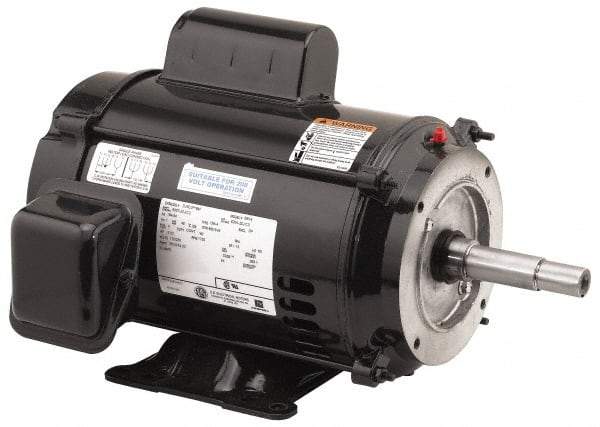 US Motors - 5 hp, ODP Enclosure, 3,520 RPM, 230 Volt, 60 Hz, Industrial Electric AC/DC Motor - Size 184 Frame, Horizontal-Footed Mount, 1 Speed, Ball Bearings, 19.6 Full Load Amps, F Class Insulation - Exact Industrial Supply