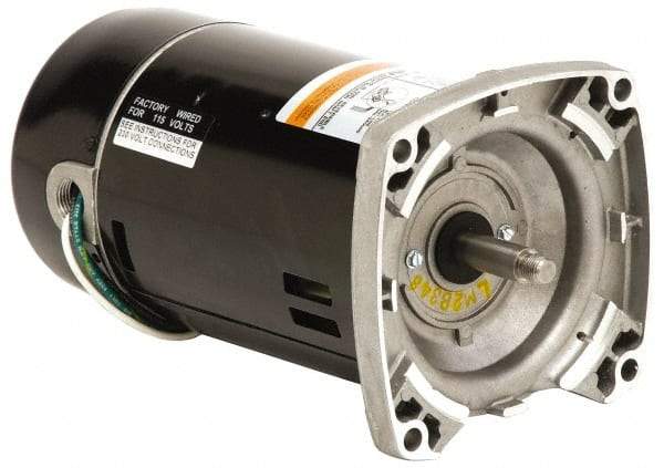 US Motors - 1 hp, ODP Enclosure, Auto Thermal Protection, 3,450 RPM, 208-230/115 Volt, 60 Hz, Industrial Electric AC/DC Motor - Size 56 Frame, Square Flange Mount, 1 Speed, Ball Bearings, B Class Insulation, CCW Drive End - Exact Industrial Supply