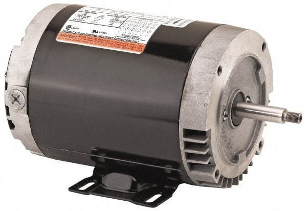 US Motors - 2 hp, ODP Enclosure, Auto Thermal Protection, 3,450 RPM, 230 Volt, 60 Hz, Industrial Electric AC/DC Motor - Size 56 Frame, J-Face Mount, 1 Speed, Ball Bearings, 8.6 Full Load Amps, B Class Insulation, CCW Drive End - Exact Industrial Supply