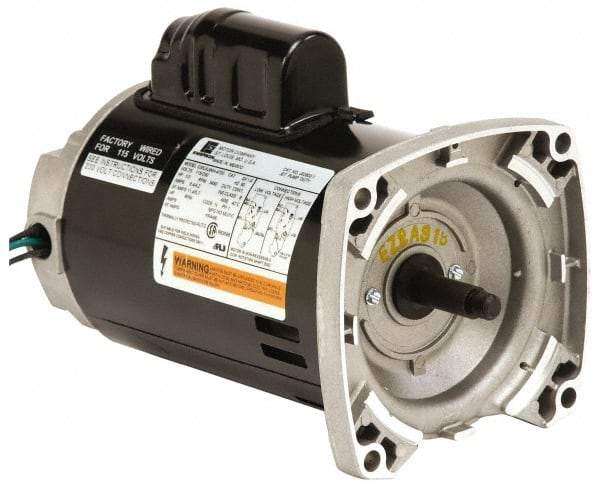 US Motors - 1 hp, ODP Enclosure, Auto Thermal Protection, 3,450 RPM, 115/230 Volt, 60 Hz, Industrial Electric AC/DC Motor - Size 56 Frame, Square Flange Mount, 1 Speed, Ball Bearings, 13.6/6.8 Full Load Amps, B Class Insulation, CCW Drive End - Exact Industrial Supply