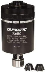 Tapmatic - Model RX50, No. 6 Min Tap Capacity, 1/2 Inch Max Mild Steel Tap Capacity, JT33 Mount Tapping Head - 22100 (J421), 22200 (J422) Compatible, Includes Tap Clamping Wrenches and 2 collets, for Manual Machines - Exact Industrial Supply