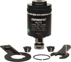 Tapmatic - Model RX70, M5 Min Tap Capacity, M18 Max Mild Steel Tap Capacity, JT3 Mount Tapping Head - 24100 (J441), 24500 (J445) Compatible, Includes Tap Clamping Wrenches and 2 collets, for Manual Machines - Exact Industrial Supply
