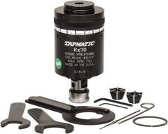 Tapmatic - Model RX70, M18 Max Mild Steel Tap Capacity, 5/8-16 Mount Tapping Head - 24100 (J441), 24500 (J445) Compatible, Includes Tap Clamping Wrenches and 2 collets, for Manual Machines - Exact Industrial Supply