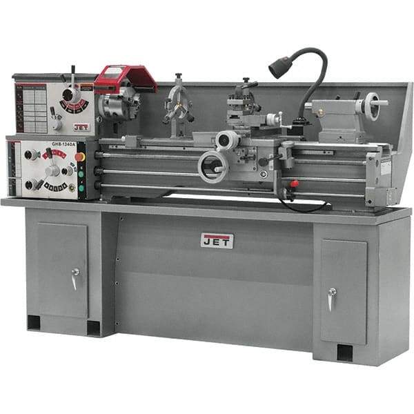 Jet - 13" Swing, 40" Between Centers, 230 Volt, Single Phase Bench Lathe - 5MT Taper, 2 hp, 70 to 2,000 RPM, 1-1/2" Bore Diam, 32" Deep x 47" High x 71" Long - Exact Industrial Supply