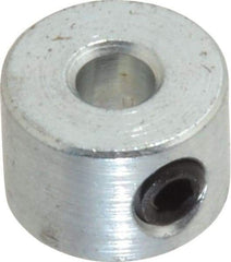 Climax Metal Products - 1/8" Bore, Steel, Set Screw Shaft Collar - 3/8" Outside Diam, 1/4" Wide - Exact Industrial Supply
