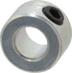 Climax Metal Products - 1/4" Bore, Steel, Set Screw Shaft Collar - 1/2" Outside Diam, 5/16" Wide - Exact Industrial Supply