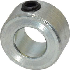 Climax Metal Products - 5/16" Bore, Steel, Set Screw Shaft Collar - 5/8" Outside Diam, 5/16" Wide - Exact Industrial Supply
