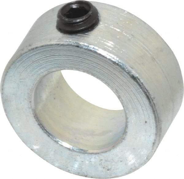 Climax Metal Products - 9/16" Bore, Steel, Set Screw Shaft Collar - 1" Outside Diam, 7/16" Wide - Exact Industrial Supply
