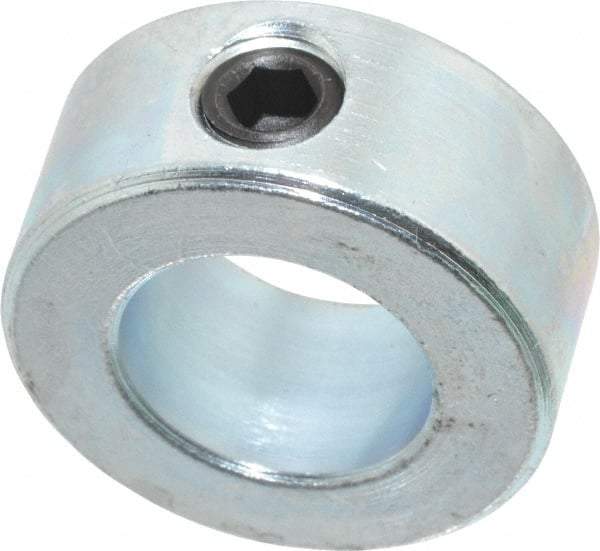 Climax Metal Products - 5/8" Bore, Steel, Set Screw Shaft Collar - 1-1/8" Outside Diam, 1/2" Wide - Exact Industrial Supply