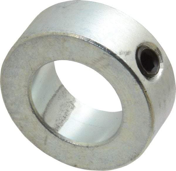 Climax Metal Products - 7/8" Bore, Steel, Set Screw Shaft Collar - 1-1/2" Outside Diam, 9/16" Wide - Exact Industrial Supply