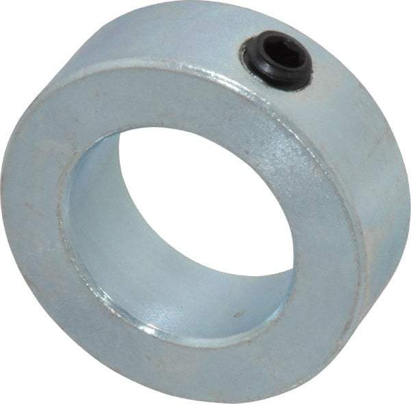 Climax Metal Products - 1-1/16" Bore, Steel, Set Screw Shaft Collar - 1-3/4" Outside Diam, 5/8" Wide - Exact Industrial Supply