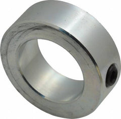 Climax Metal Products - 1-1/4" Bore, Steel, Set Screw Shaft Collar - 2" Outside Diam, 11/16" Wide - Exact Industrial Supply
