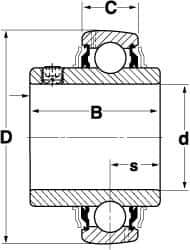 SKF - 2-1/4" ID x 4.3307" OD, 9,110 Lb Dynamic Capacity, Insert Bearing Insert Bearing - 1.0236" Race Width, 8,090 Lb Static Capacity - Exact Industrial Supply