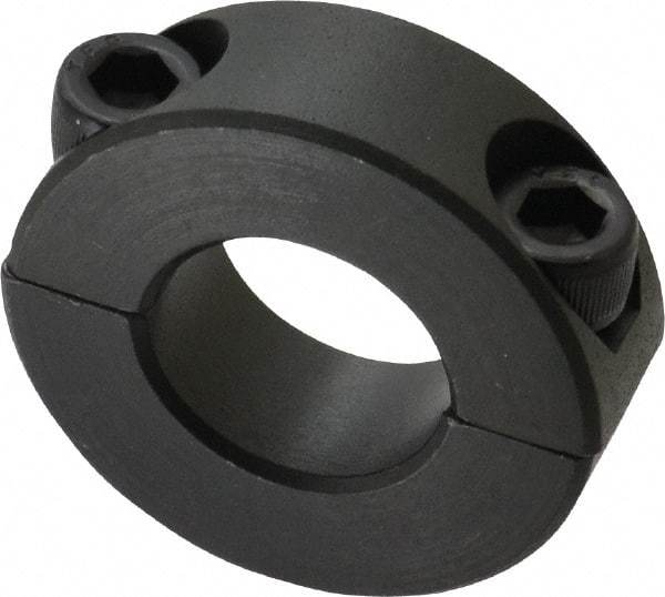 Made in USA - 3/4" Bore, Steel, Two Piece Shaft Collar - 1-1/2" Outside Diam, 1/2" Wide - Exact Industrial Supply