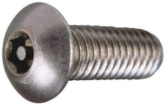 Value Collection - #10-32 UNF Pin In Hex Socket Drive, Button Screw - Grade 18-8 Stainless Steel, Uncoated, 1/2" Length Under Head - Exact Industrial Supply