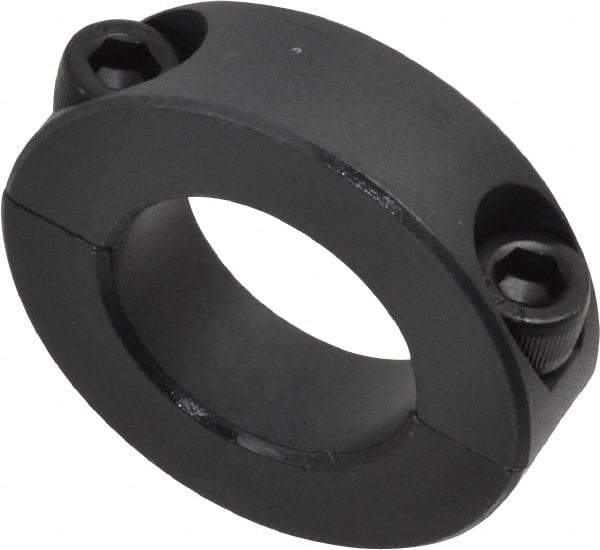 Made in USA - 1" Bore, Steel, Two Piece Shaft Collar - 1-3/4" Outside Diam, 1/2" Wide - Exact Industrial Supply