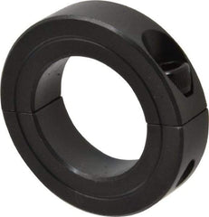 Made in USA - 1-1/4" Bore, Steel, Two Piece Shaft Collar - 2-1/16" Outside Diam, 1/2" Wide - Exact Industrial Supply