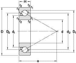 Angular Contact Ball Bearing: 45 mm Bore Dia, 68 mm OD, 24 mm OAW, Without Flange 15 ° Contact Angle, 3,458 lb Static Load, 4,732 lb Dynamic Load