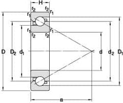 Angular Contact Ball Bearing: 70 mm Bore Dia, 100 mm OD, 32 mm OAW, Without Flange 15 ° Contact Angle, 12,377 lb Static Load, 12,559 lb Dynamic Load