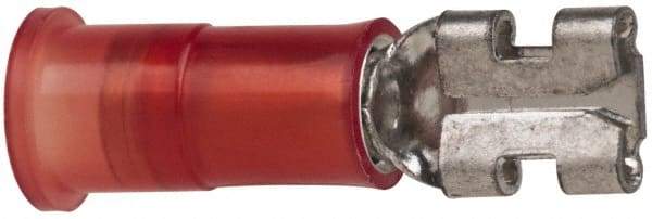 3M - 22 to 18 AWG, Nylon, Partially Insulated, Female Wire Disconnect - 3/16 Inch Wide Tab, Red, RoHS 2011/65/EU Compliant - Exact Industrial Supply