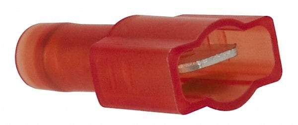 3M - 22 to 18 AWG, Nylon, Fully Insulated, Male Wire Disconnect - 1/4 Inch Wide Tab, Red, RoHS 2011/65/EU Compliant - Exact Industrial Supply