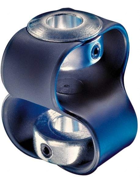 Huco - 1/2" Max Bore Diam, Flexible Flex P Double Loop Coupling - 48mm OD, Polyurethane - Exact Industrial Supply