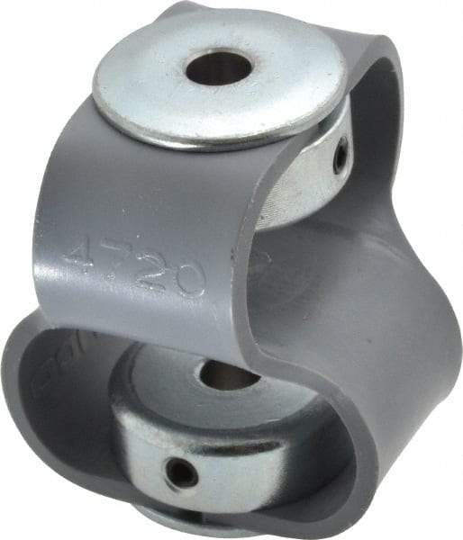 Huco - 1/4" Max Bore Diam, Flexible Flex P Double Loop Coupling - 48mm OD, Polyurethane - Exact Industrial Supply