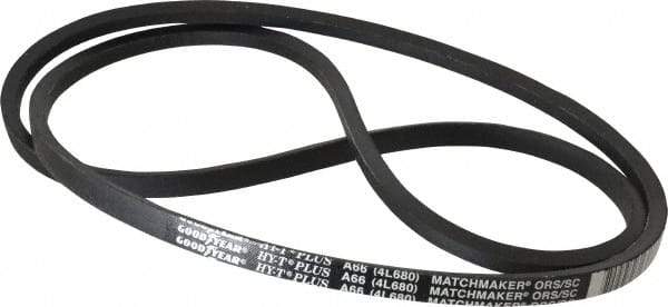 Continental ContiTech - Section A, 68" Outside Length, V-Belt - Wingprene Rubber-Impregnated Fabric, HY-T Matchmaker, No. A66 - Exact Industrial Supply