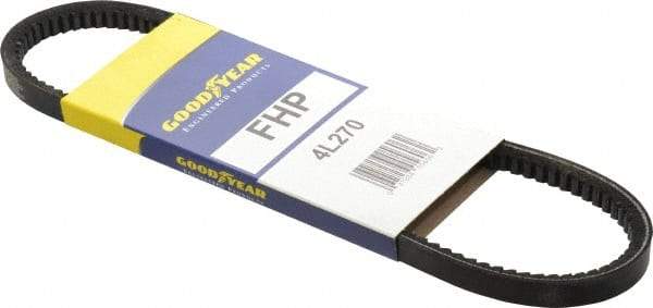 Continental ContiTech - Section 4L, 27" Outside Length, V-Belt - High Traction Rubber, Fractional HP, No. 4L270 - Exact Industrial Supply