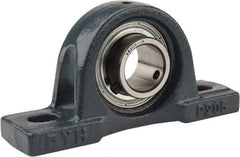 Value Collection - 5-1/2" OALBall Bearing Pillow Block - Cast Iron - Exact Industrial Supply