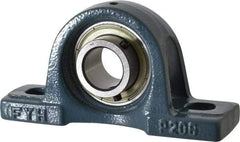 Value Collection - 6-3/16" OALBall Bearing Pillow Block - Cast Iron - Exact Industrial Supply