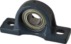 Value Collection - 6-3/16" OALBall Bearing Pillow Block - Cast Iron - Exact Industrial Supply