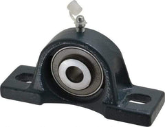 Value Collection - 4-7/8" OALBall Bearing Pillow Block - Cast Iron - Exact Industrial Supply