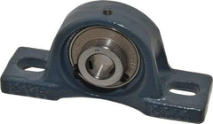 Value Collection - 4-7/8" OALBall Bearing Pillow Block - Cast Iron - Exact Industrial Supply
