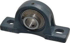 Value Collection - 5-1/2" OALBall Bearing Pillow Block - Cast Iron - Exact Industrial Supply