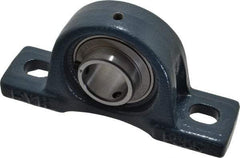 Value Collection - 5-1/2" OALBall Bearing Pillow Block - Cast Iron - Exact Industrial Supply